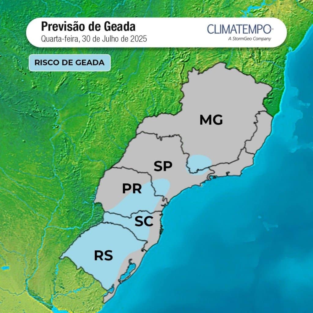 risco de geada Climatempo