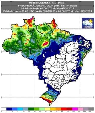 mapa de chuva - Inmet