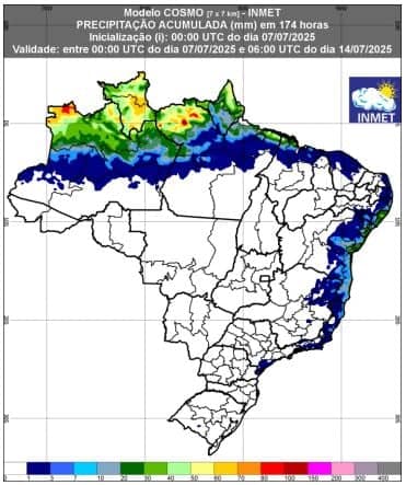 mapa de chuva Inmet
