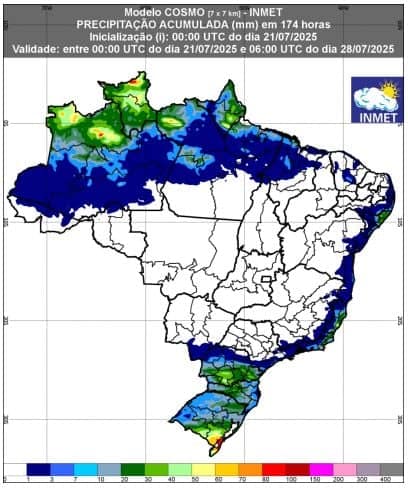mapa de chuva semana